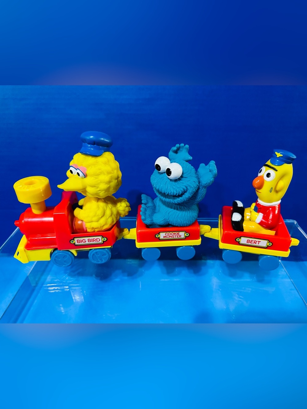Sesame Street Muppet Train Set Big Bird, Cookie Monster & Bert 1989 Vintage